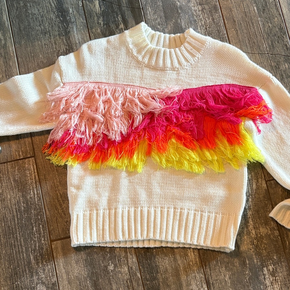 Colorful Fringe Kids Sweater